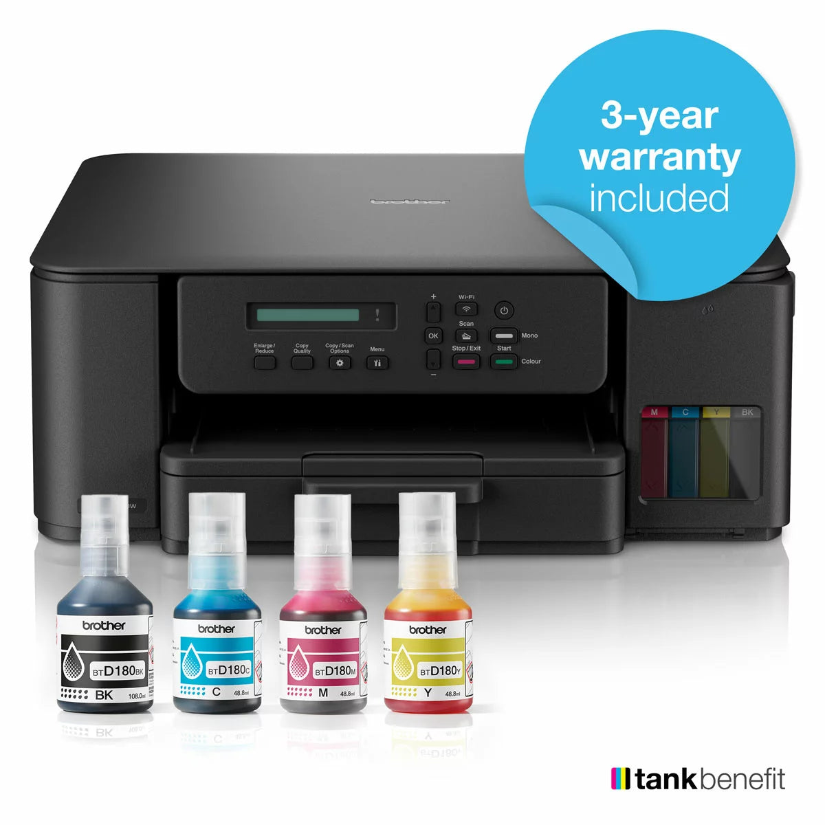 Brother 3-in-1 compact inktank printer, DCP-T580DW