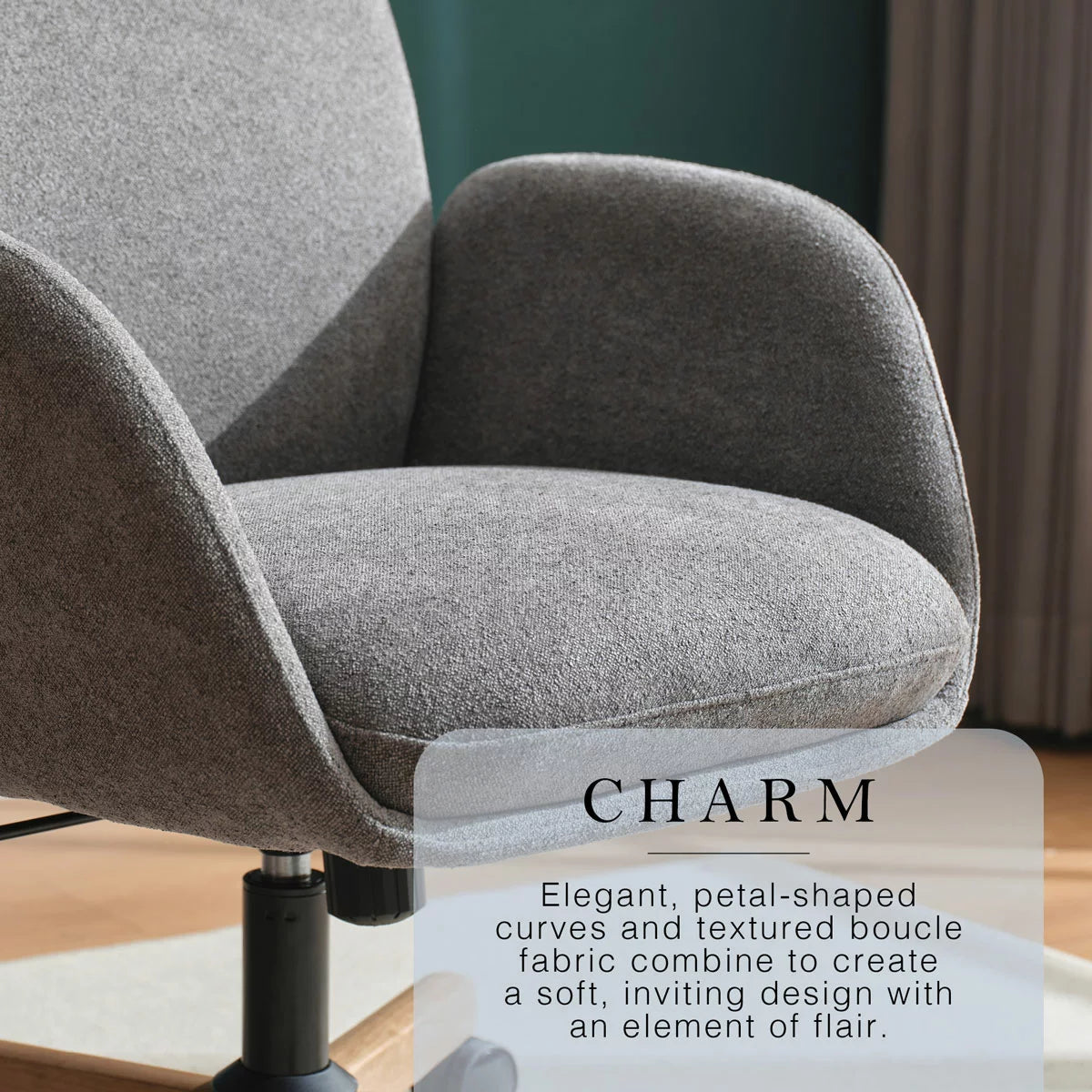 Henredon Murphy Fabric Office Chair, Grey
