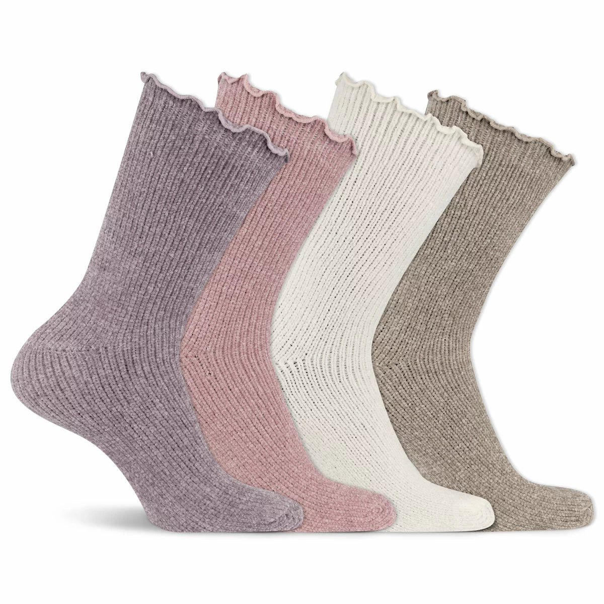 K Bell Ladies Chenille Socks, 4 Pack