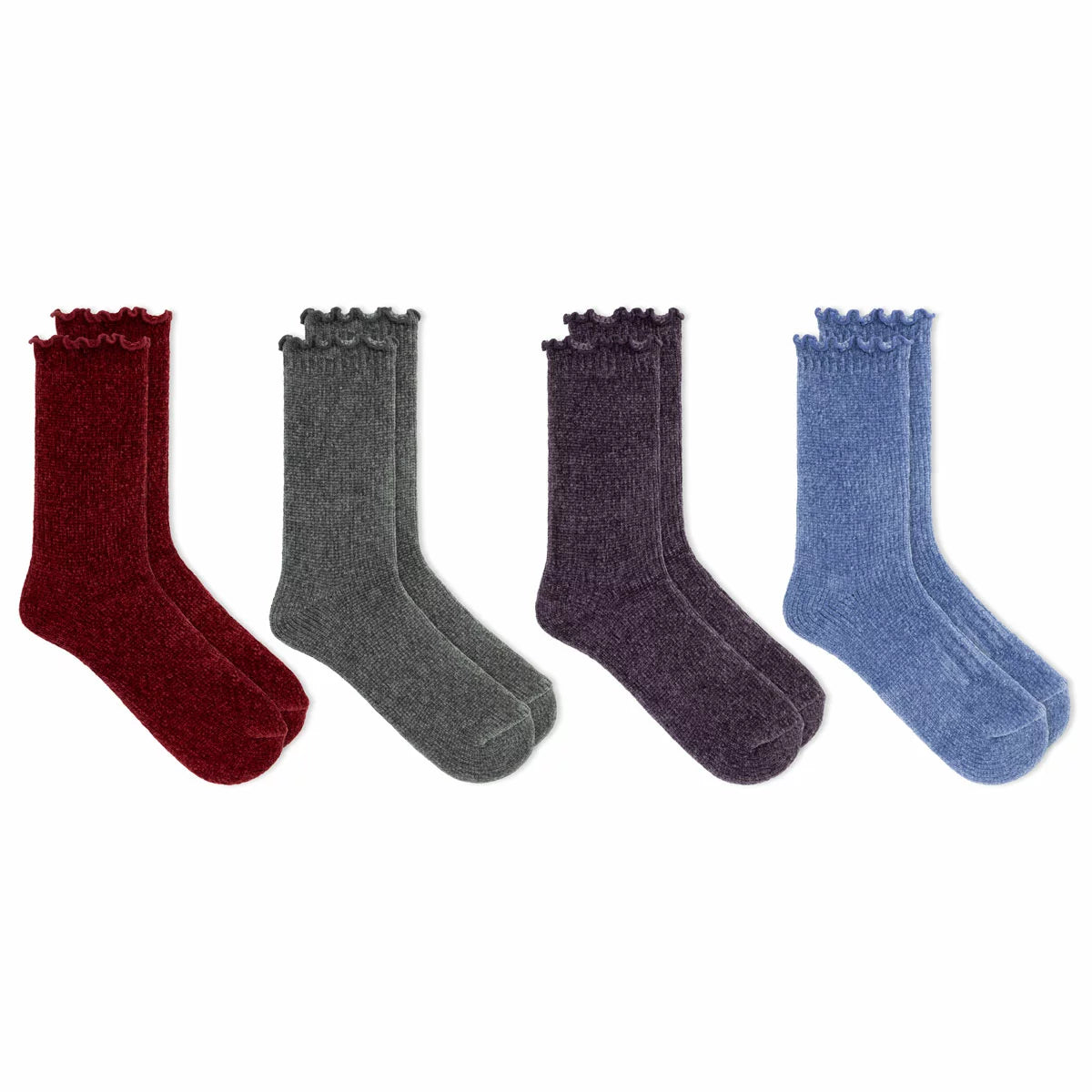 K Bell Ladies Chenille Socks, 4 Pack