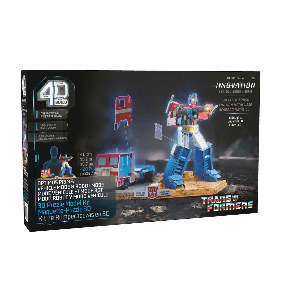 4D Build, Transformers Optimus Prime 3D Puzzle Model Kit (12+ Years)