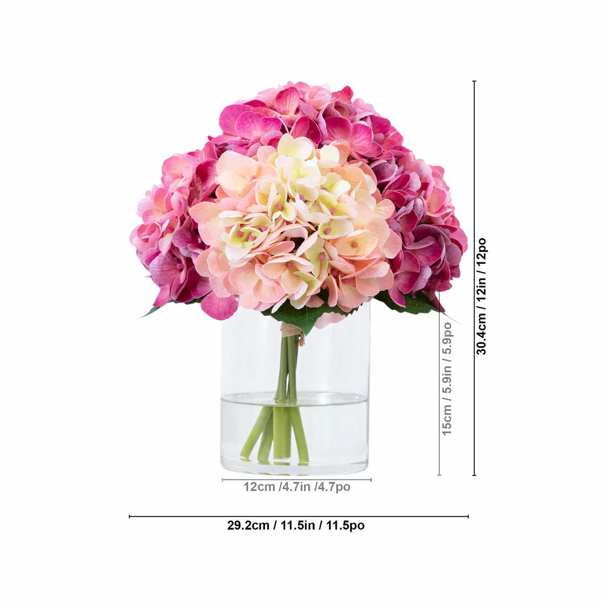 Real Touch Artificial Hydrangea in Vase, view 12