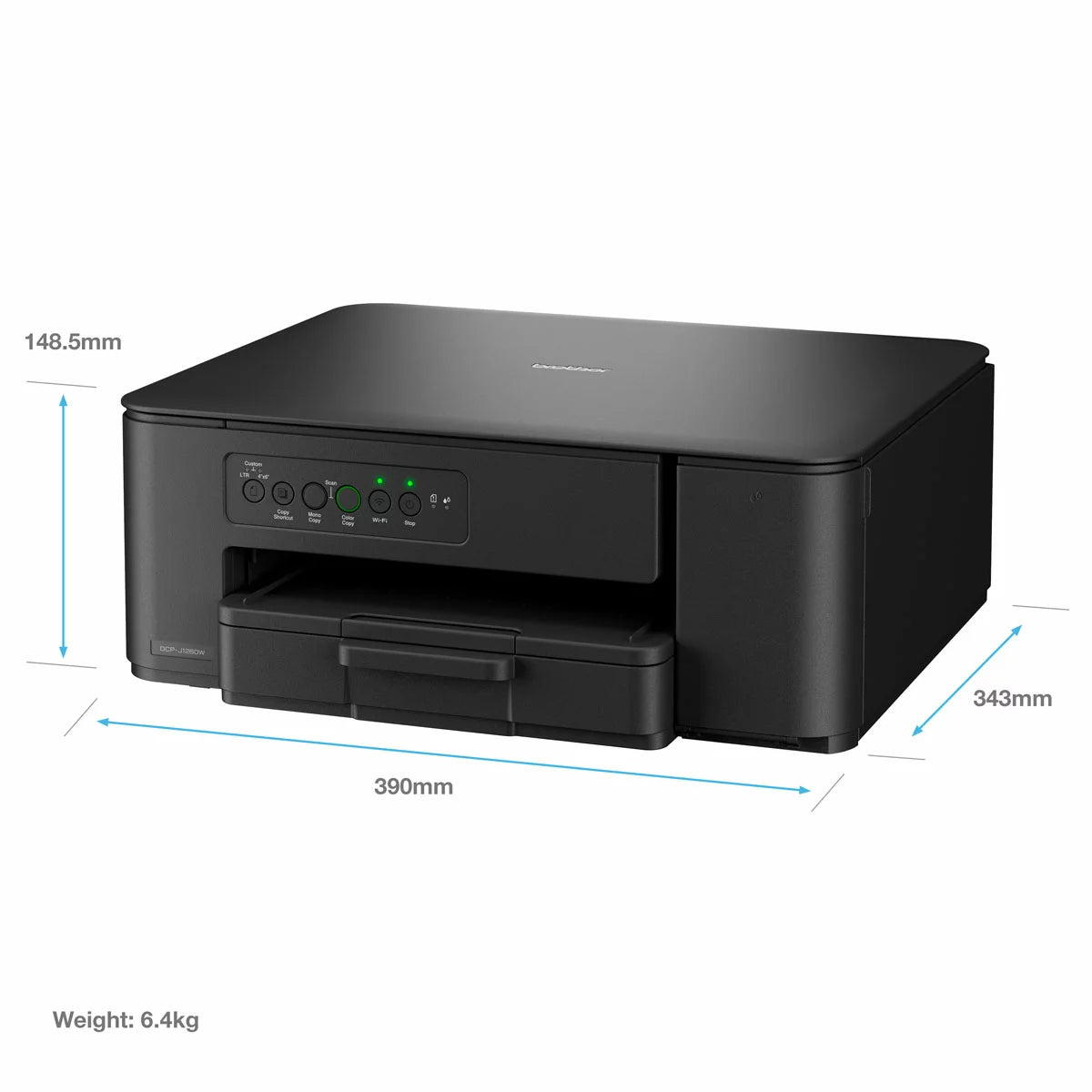 Brother 3-in-1 compact inkjet colour printer, DCP-J1260W