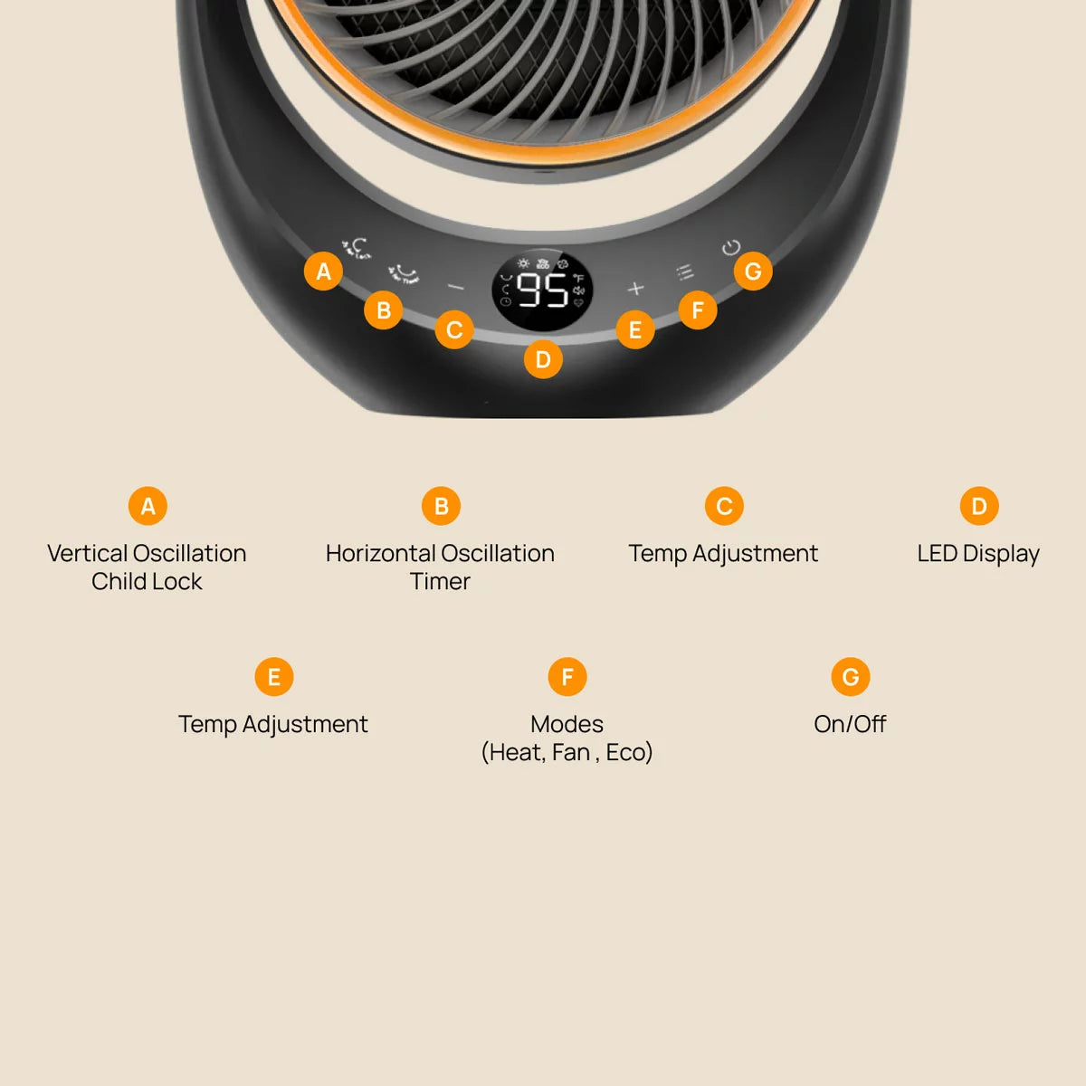 DREO Ceramic Whole Room Heater & Circulator 2000W, DR-HSH015