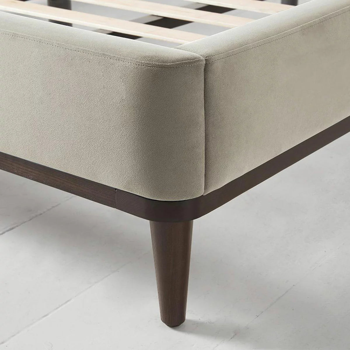 Swyft Bed 02 Beige Velvet Bed Frame in 3 Sizes