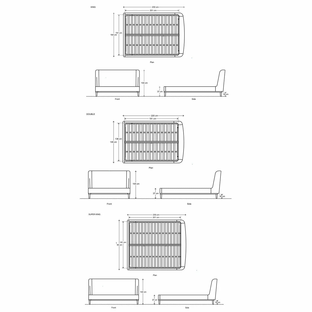 Swyft Bed 02 Beige Velvet Bed Frame in 3 Sizes