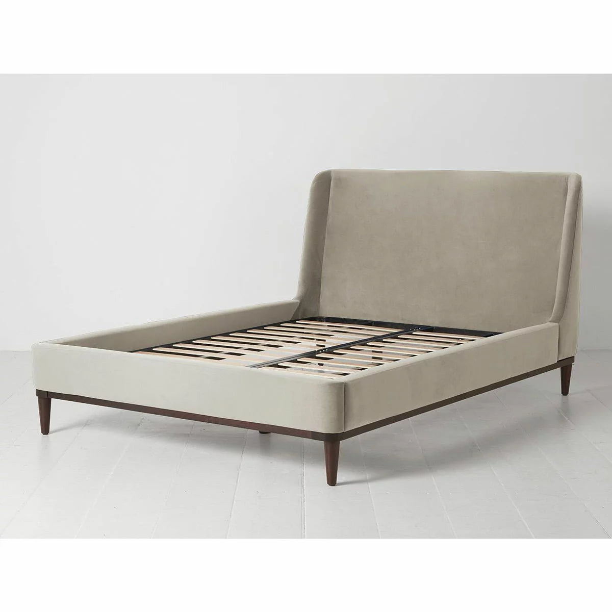 Swyft Bed 02 Beige Velvet Bed Frame in 3 Sizes