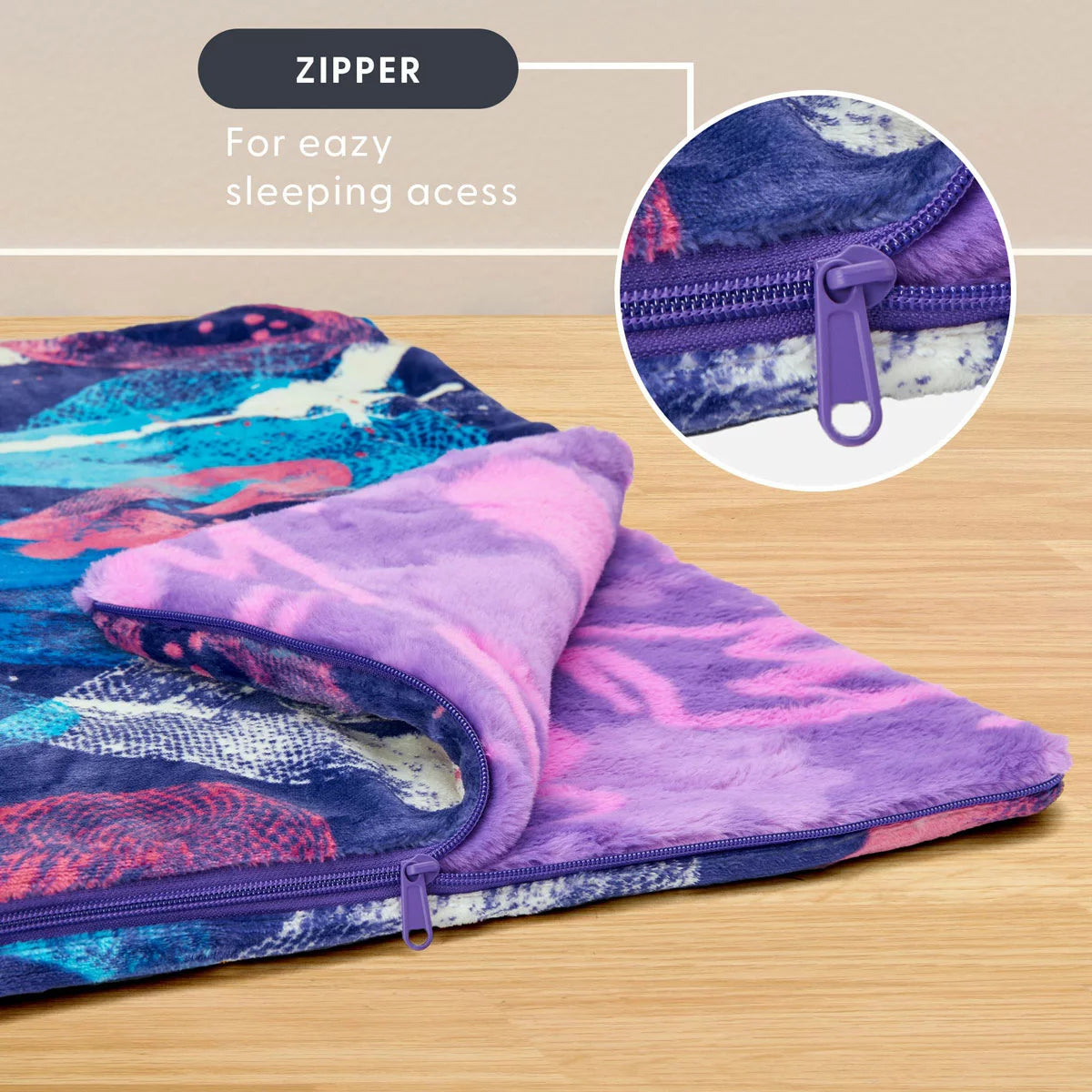 Ashford Home Faux Fur Slumber Bag Blanket in 2 Designs, 137 x 142 cm