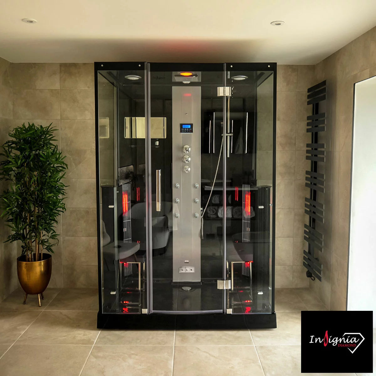 Insignia All in One Steam Shower & Infrared Sauna with Aromatherapy in Black