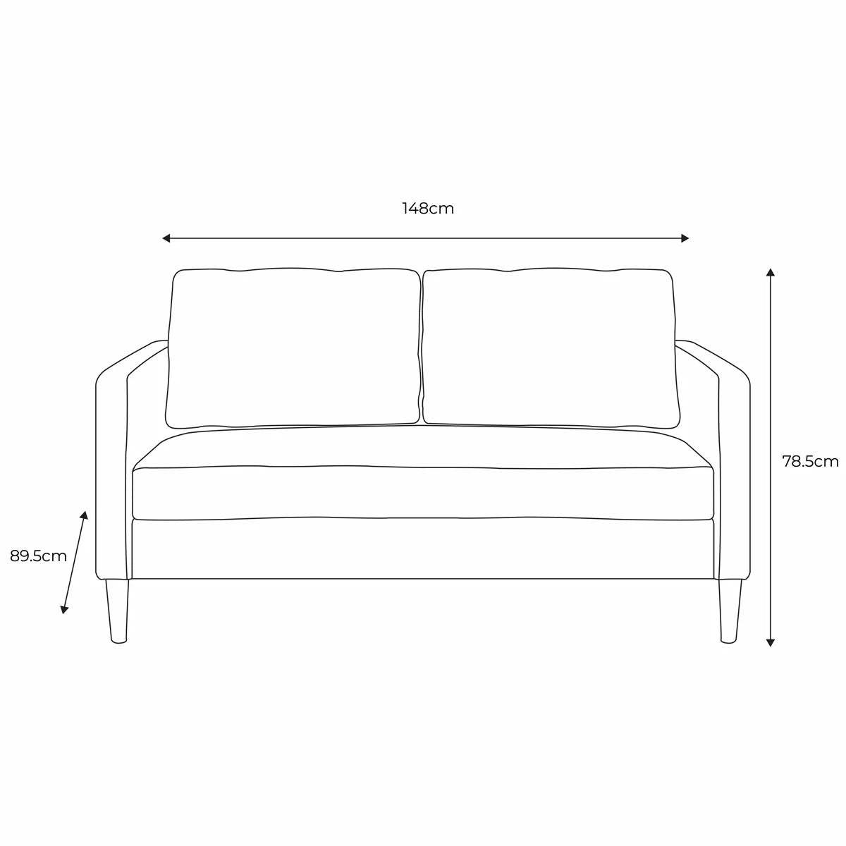 Gallery Osborne Brown Leather 2 Seater Sofa