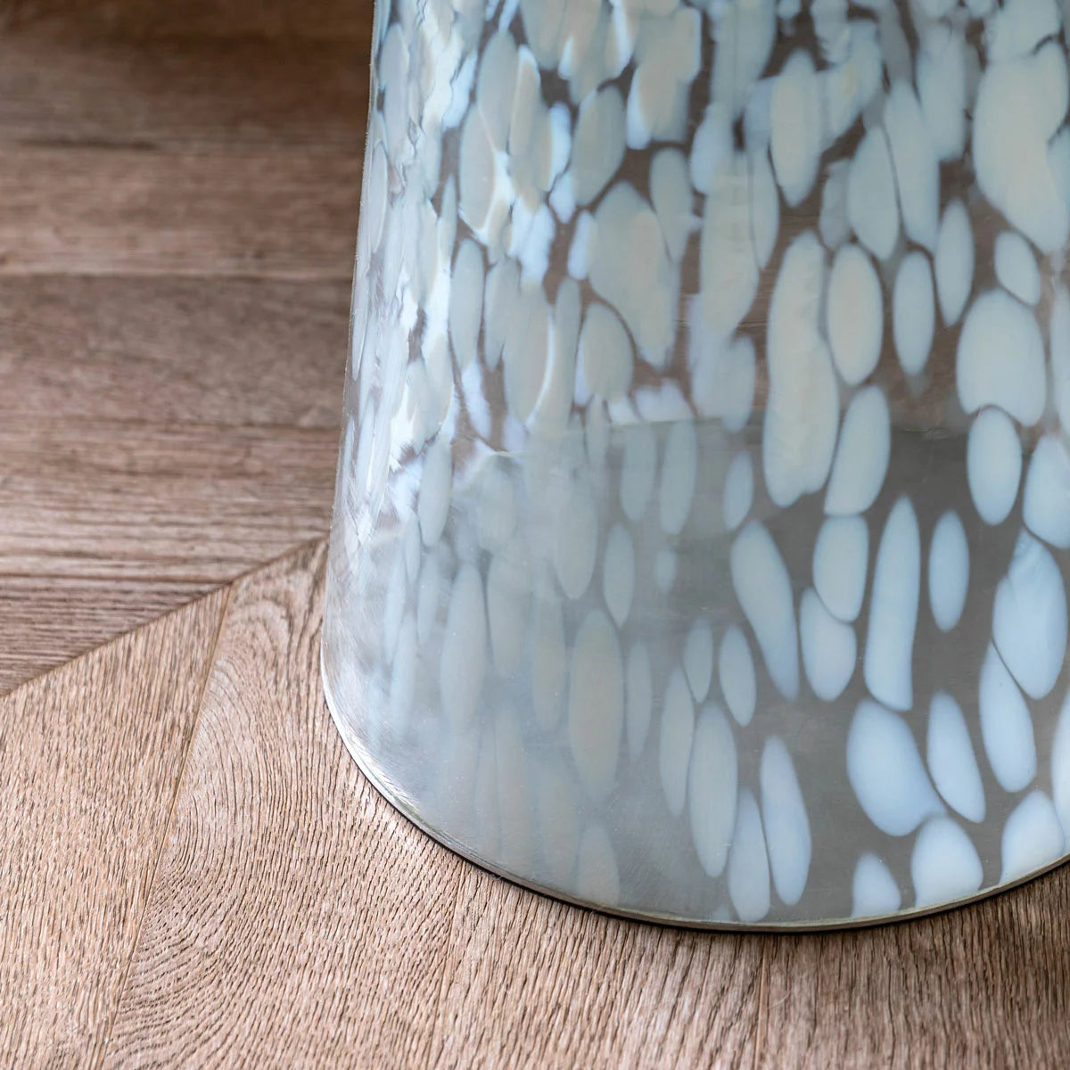 Gallery Murano White Glass Side Table