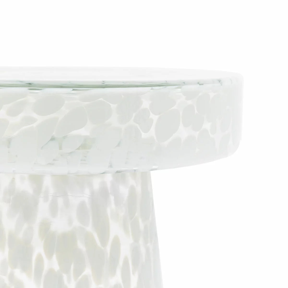 Gallery Murano White Glass Side Table
