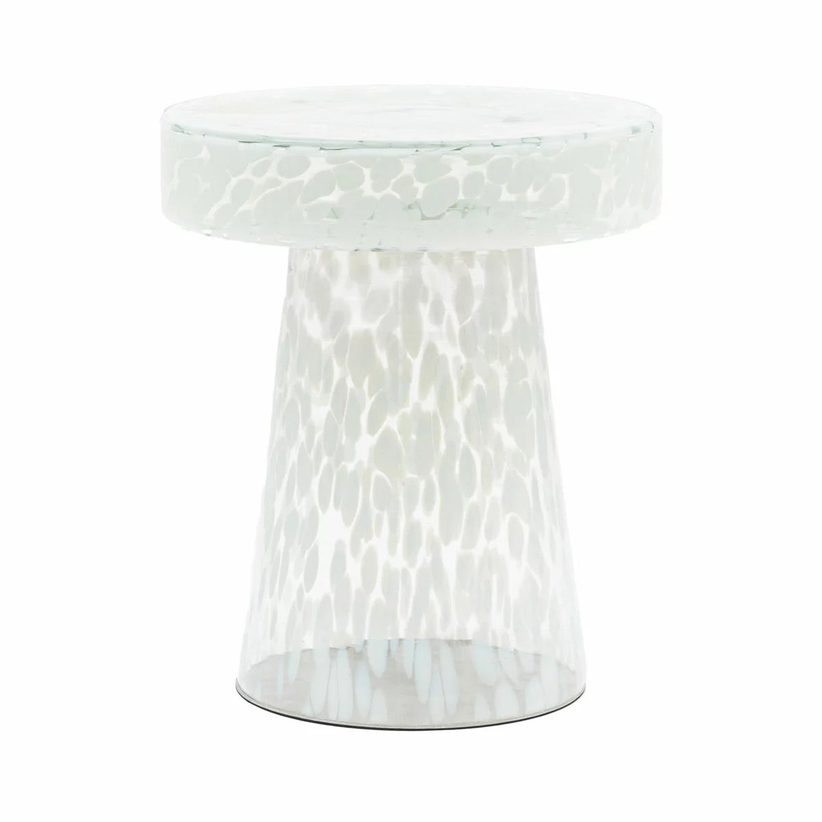 Gallery Murano White Glass Side Table