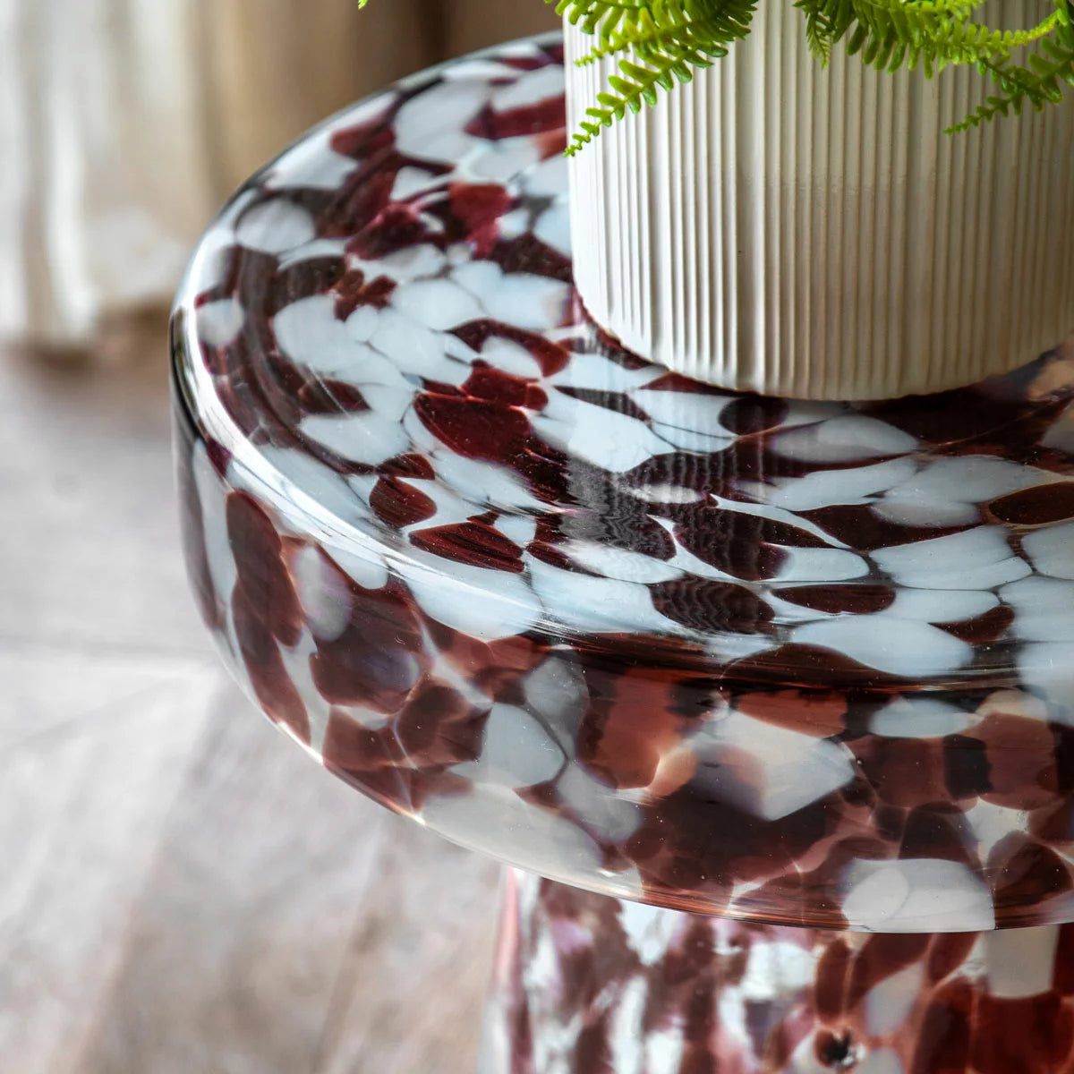 Gallery Murano Brown Glass Side Table
