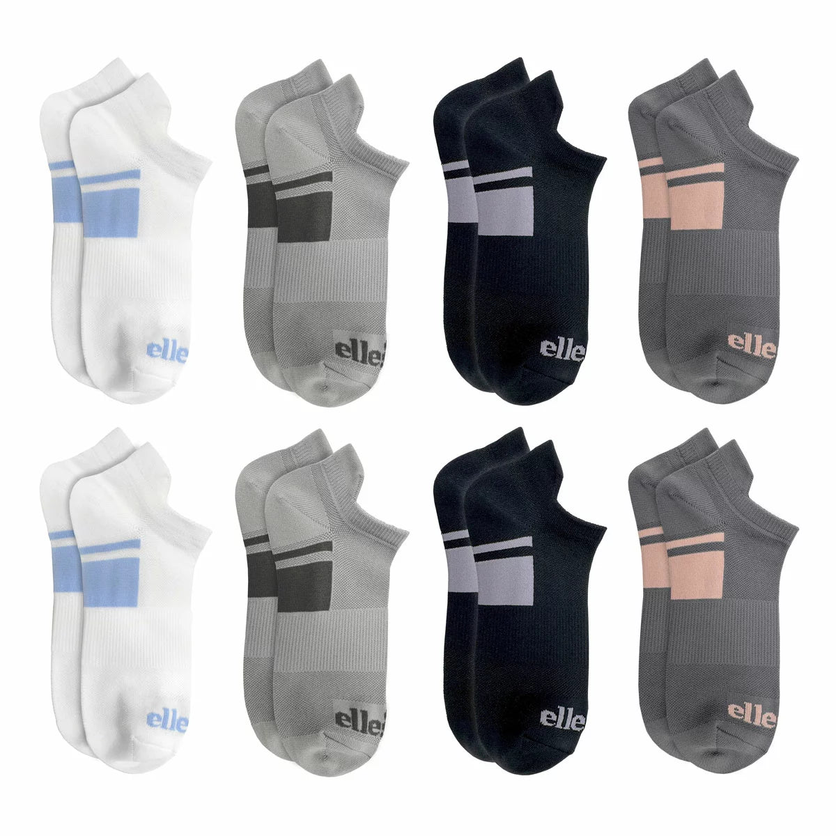 Ellesse Ladies No Show Sports Socks, 8 Pack