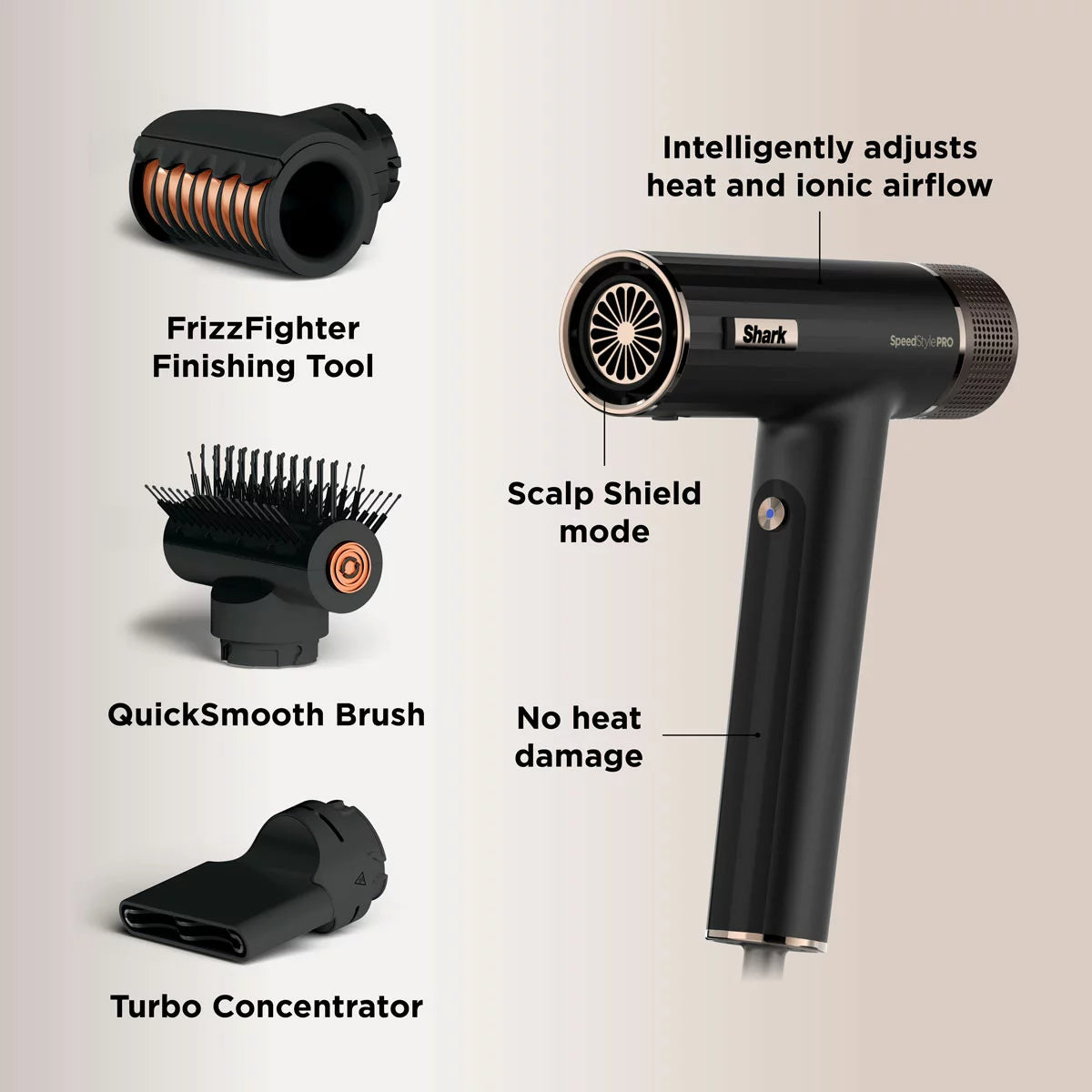 Shark SpeedStyle Pro 3-in-1 Hair Dryer System, HD731UK N