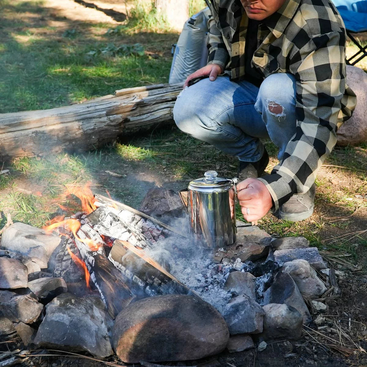 Alpine Mountain Gear Coffee Percolator With 4 Carabiner Mugs
