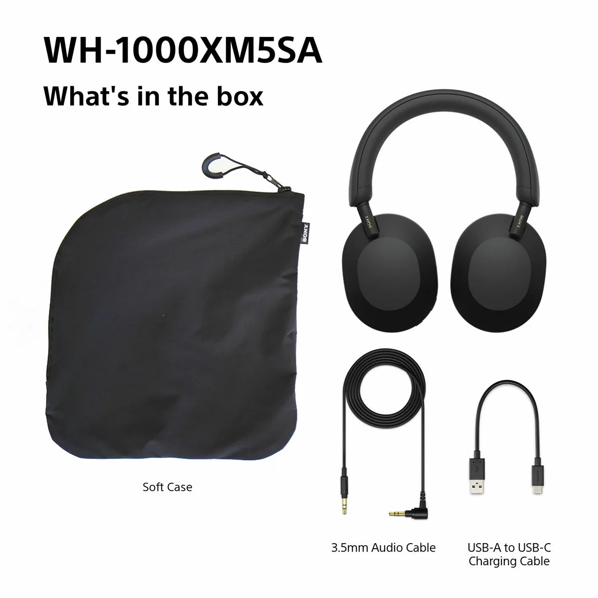 Sony WH-1000XM5SA Over-Ear Wireless Headphones in Black