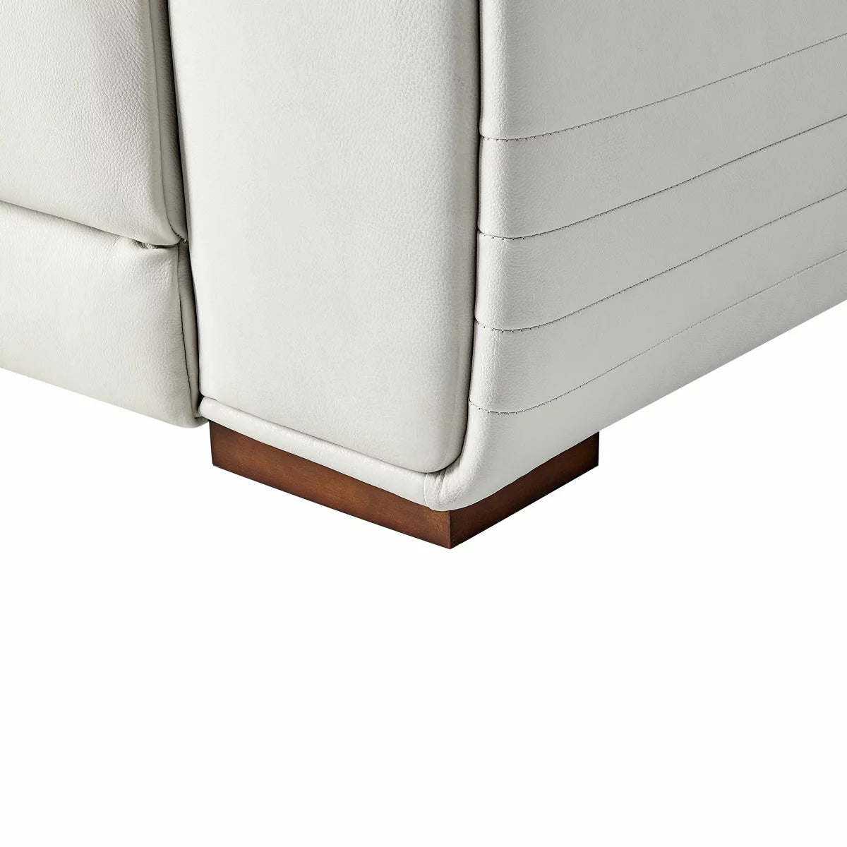 Aiden & Ivy Karson Cream Leather Power Reclining Sectional Sofa