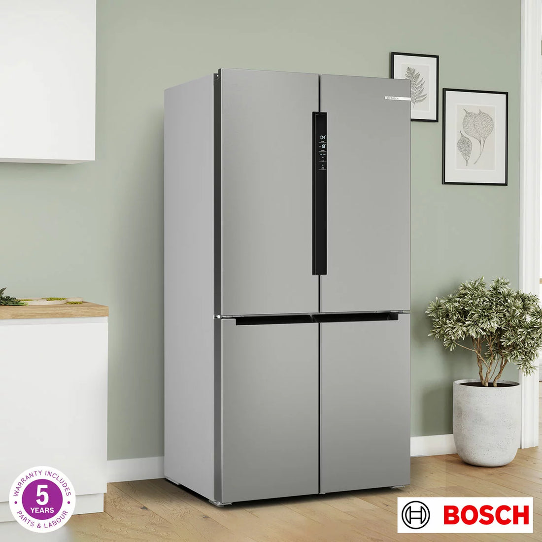 Bosch KFN96VPEAG, Multidoor Fridge Freezer, E Rated in Stainless Steel