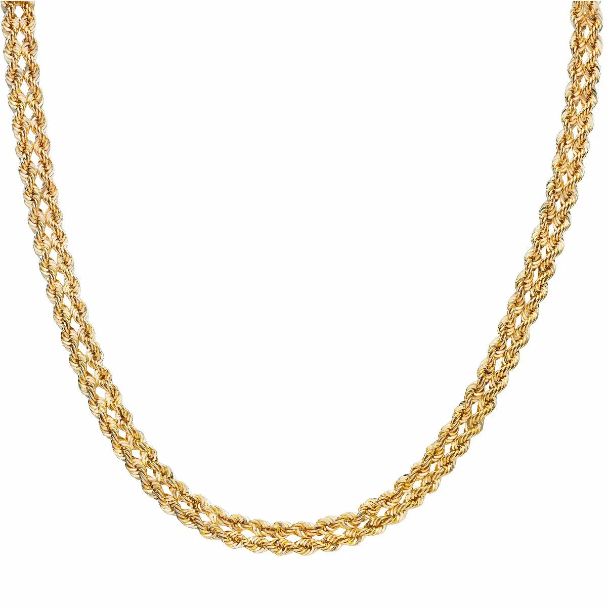 14ct Yellow Gold Double Rope Necklace