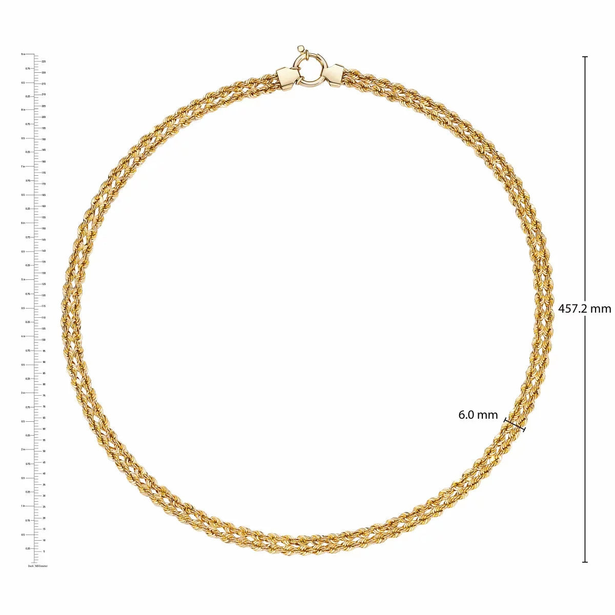 14ct Yellow Gold Double Rope Necklace