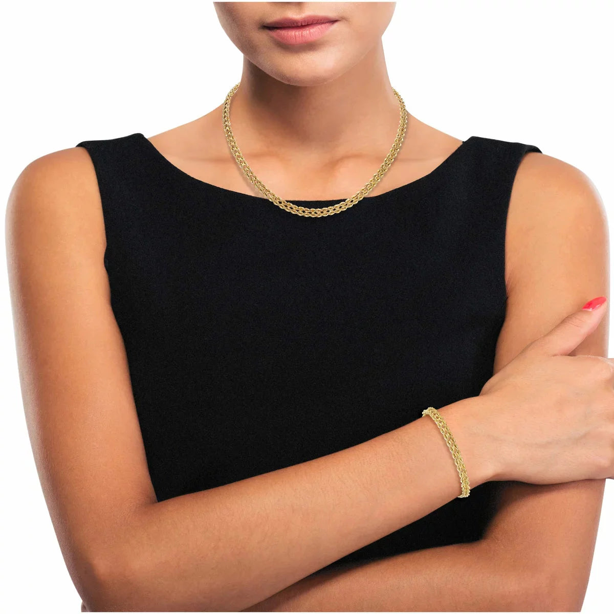14ct Yellow Gold Double Rope Necklace