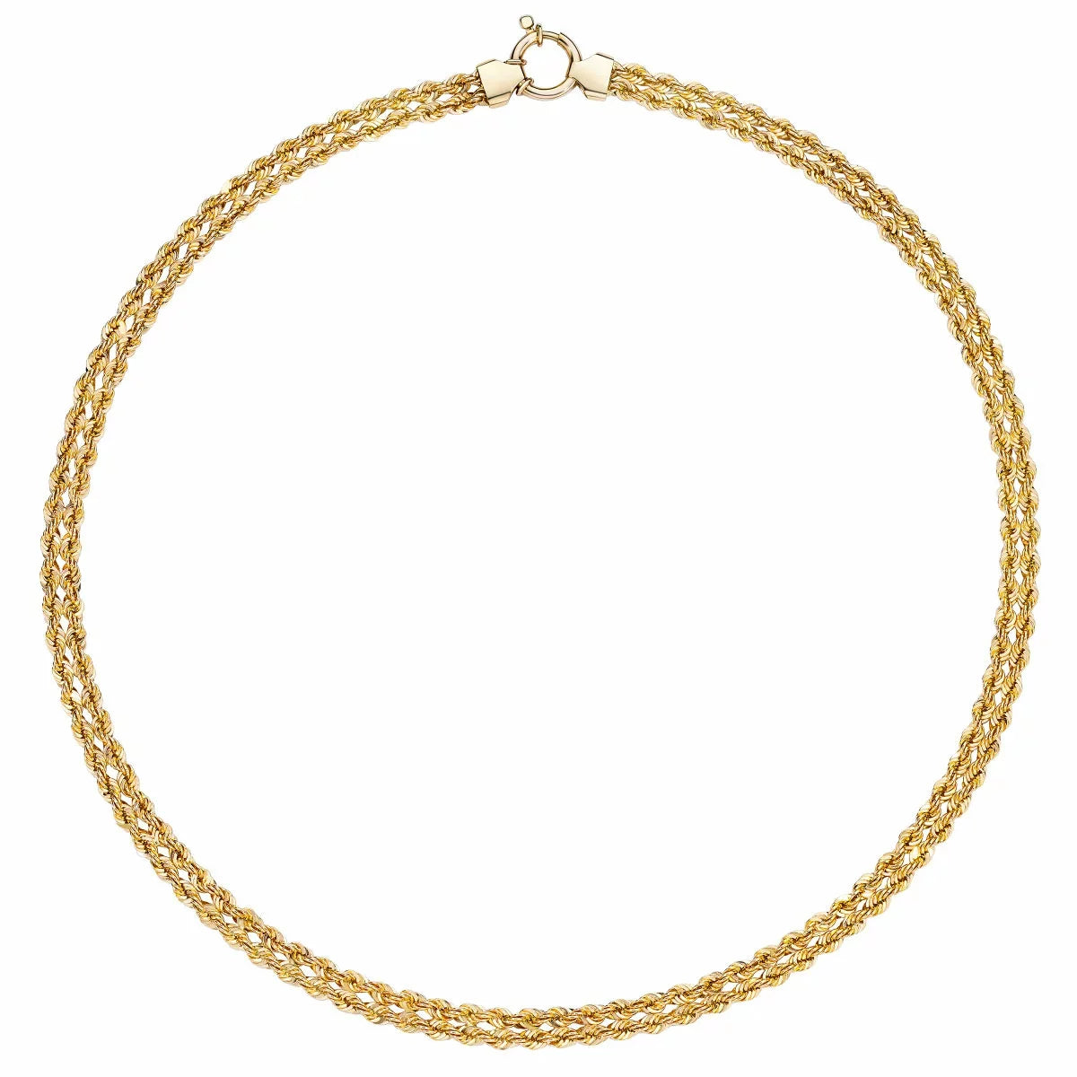 14ct Yellow Gold Double Rope Necklace