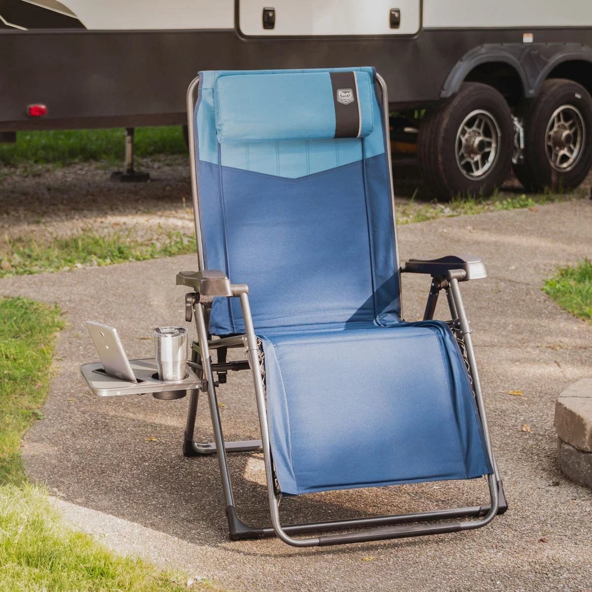 Timber Ridge Zero Gravity Folding Lounger with Side Table