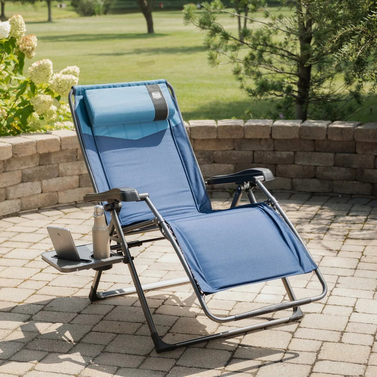 Timber Ridge Zero Gravity Folding Lounger with Side Table