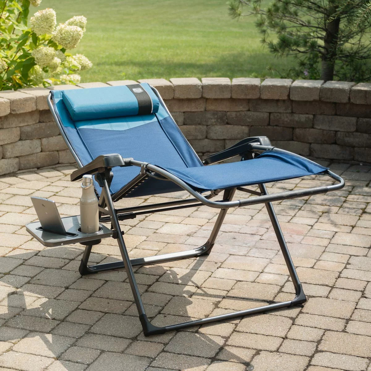 Timber Ridge Zero Gravity Folding Lounger with Side Table
