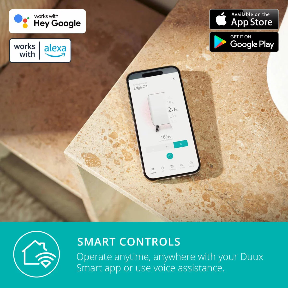 Duux Edge Oil Filled Radiator 2000W, DXOH20UK