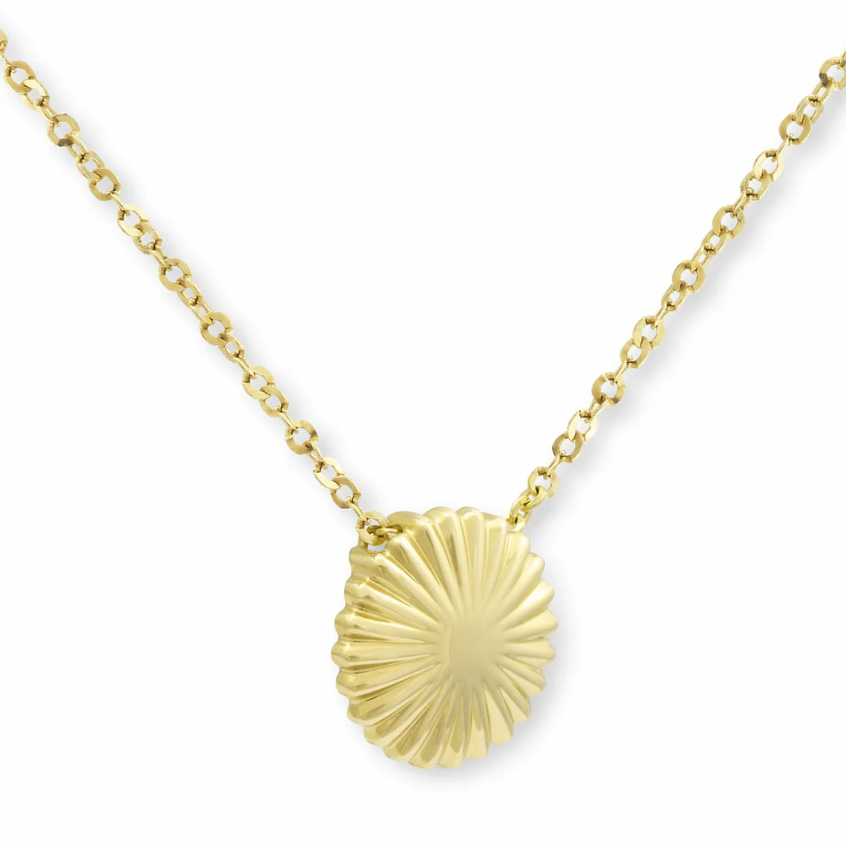 14ct Yellow Gold Textured Disc Pendant