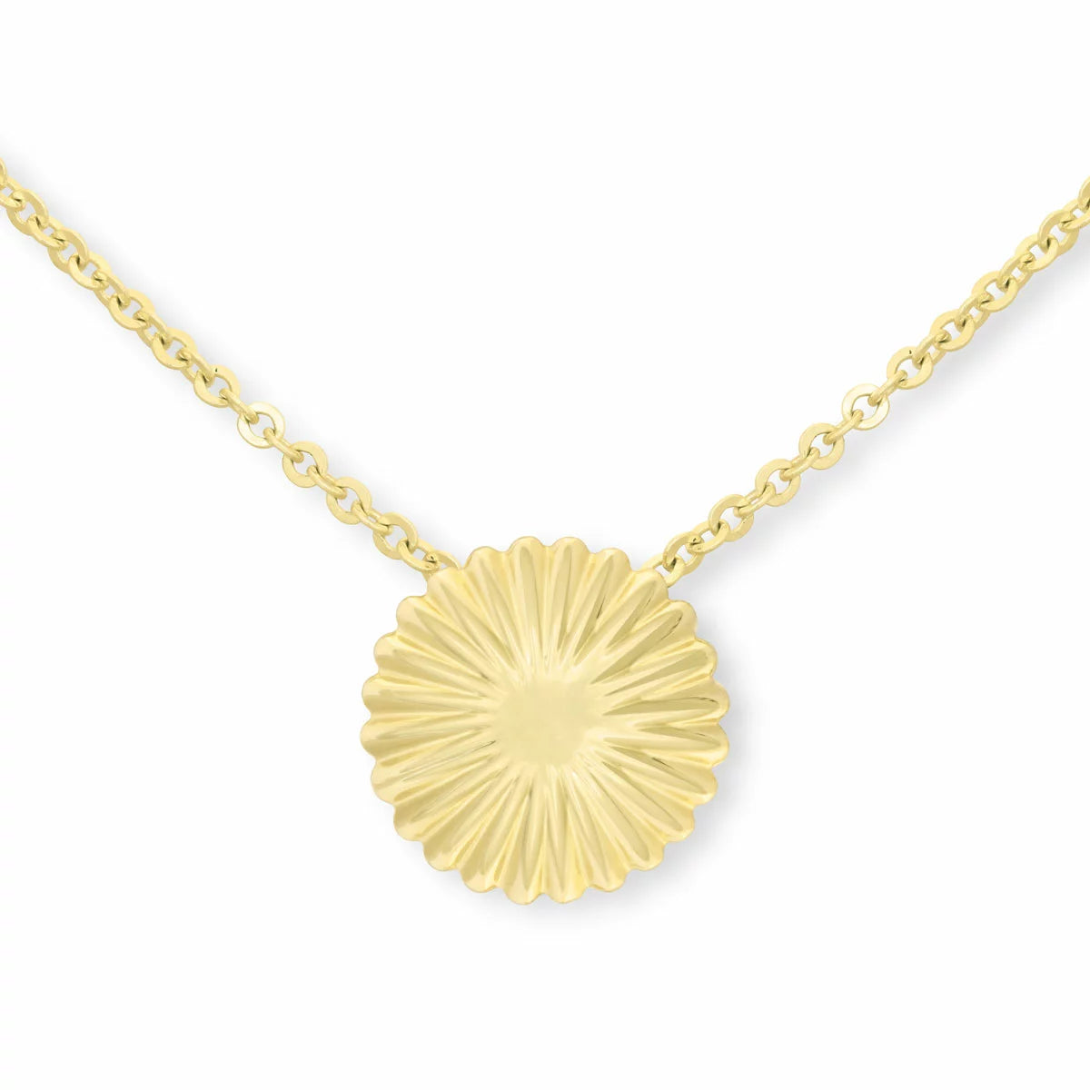14ct Yellow Gold Textured Disc Pendant