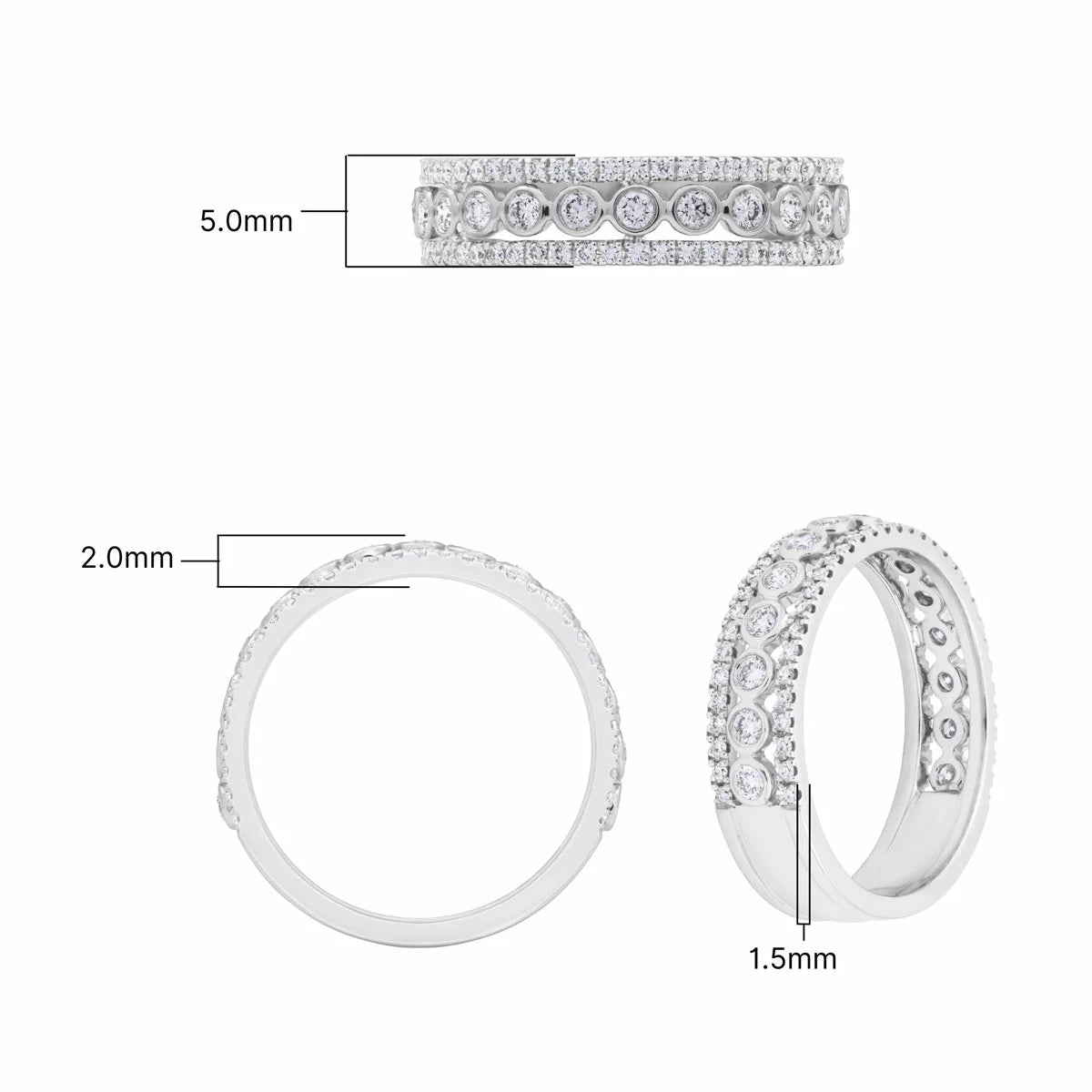 0.60ctw Round Brilliant Cut Diamond Ring, 18ct White Gold