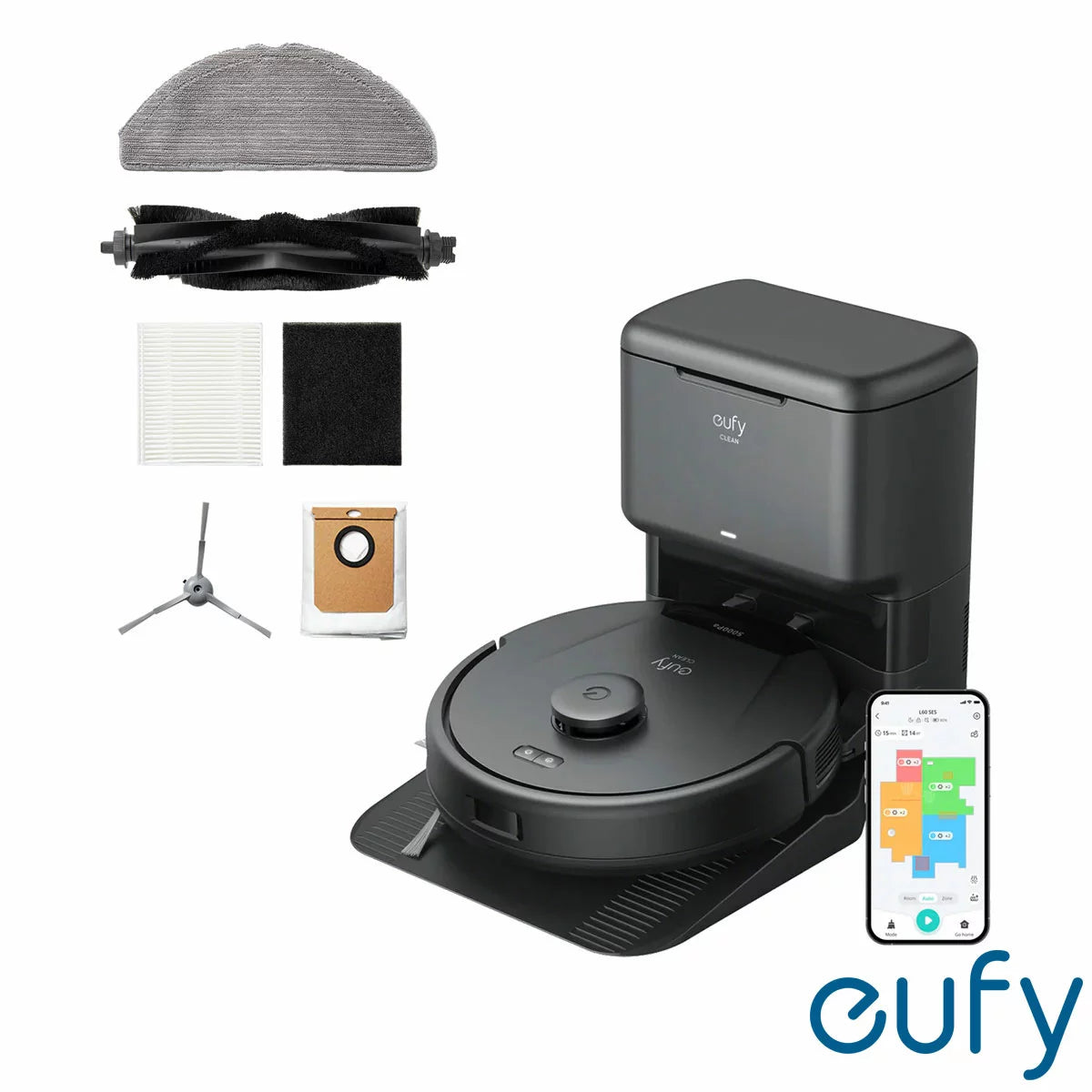 eufy L60 Hybrid Robot Vacuum with Self-Empty Station, Hair Detangling