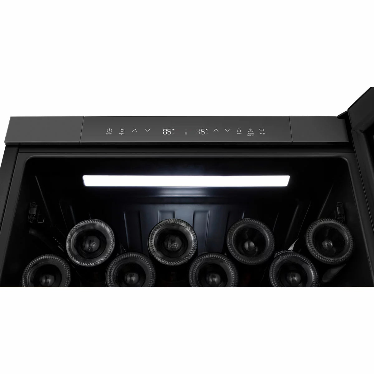 Hisense RW3N122GSLF, 46 Bottle Freestanding, Dual Zone Wine Cooler in Black