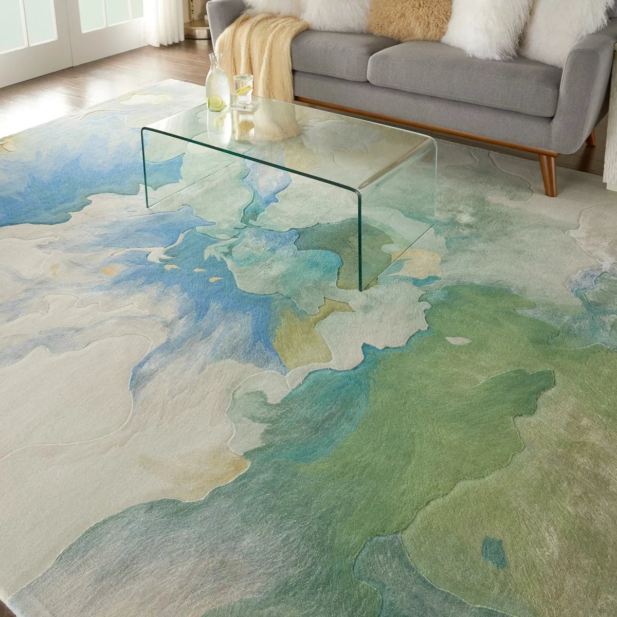 Prismatic Blue Seafoam Rug, in 4 Sizes