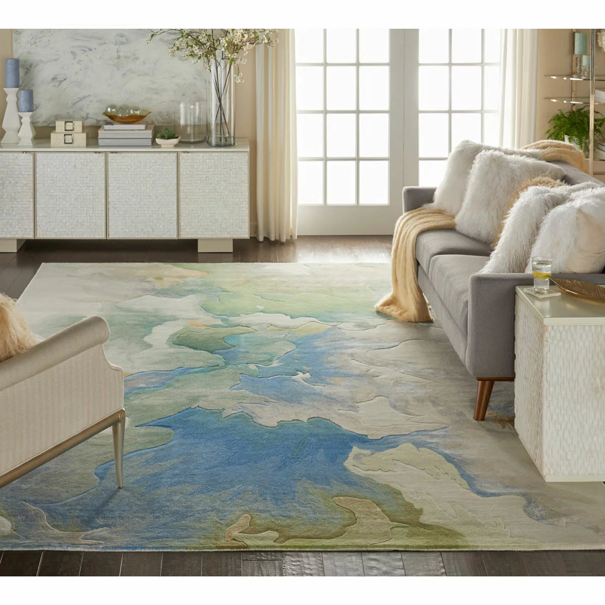Prismatic Blue Seafoam Rug, in 4 Sizes