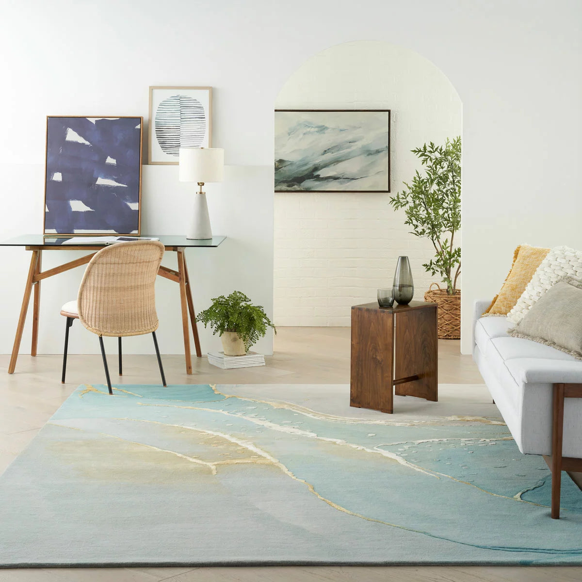Prismatic Grey Seafoam Rug in 4 Sizes