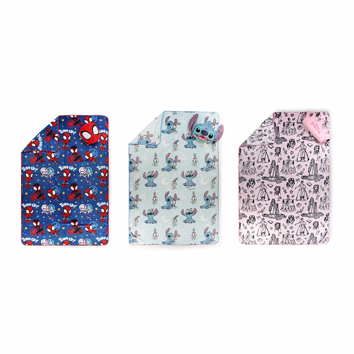 Disney Character Blanket & Nogginz Cushion Set, in 2 Designs