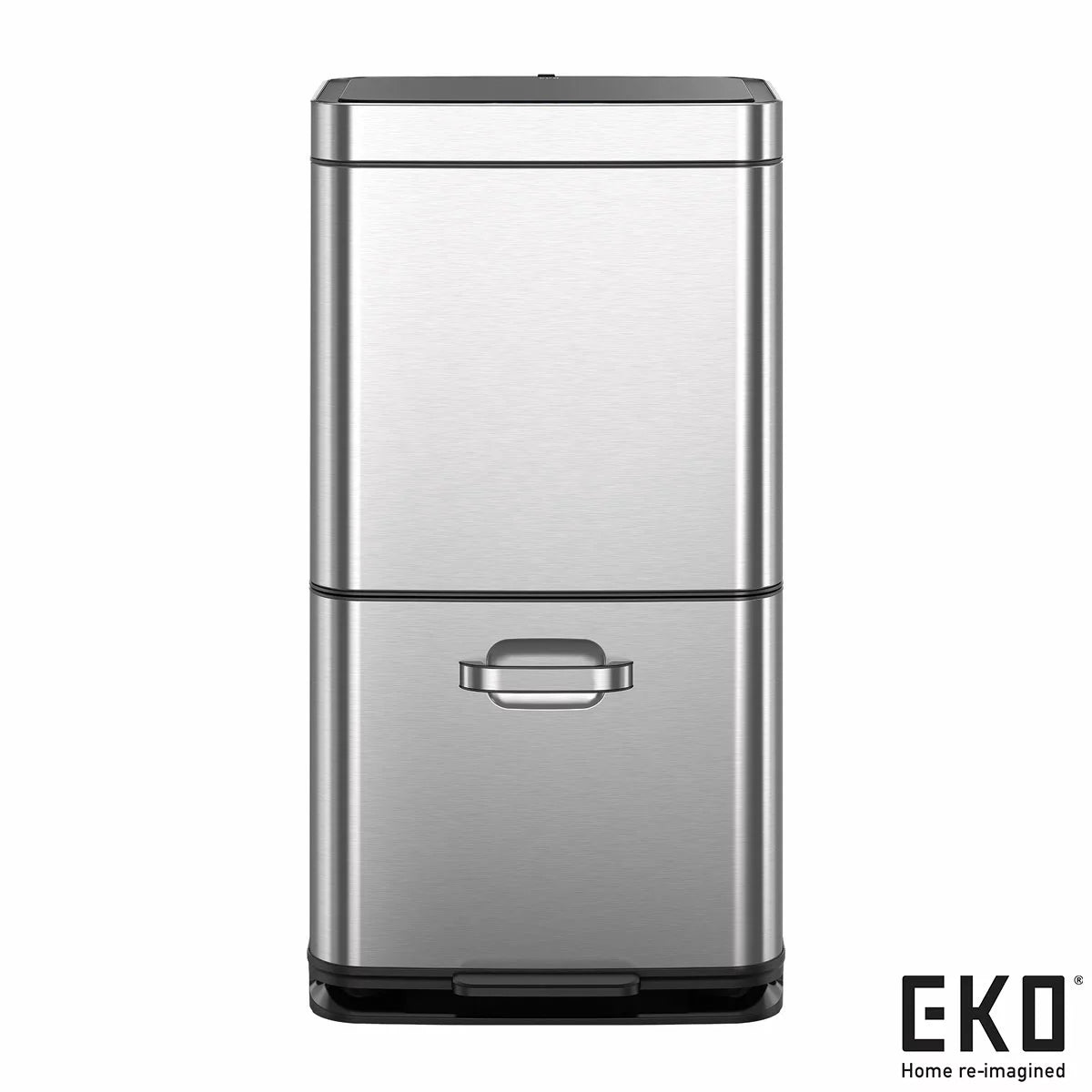 EKO 54 Litre Stainless Steel Dual Compartment Recycling Motion Sensor Bin (35L