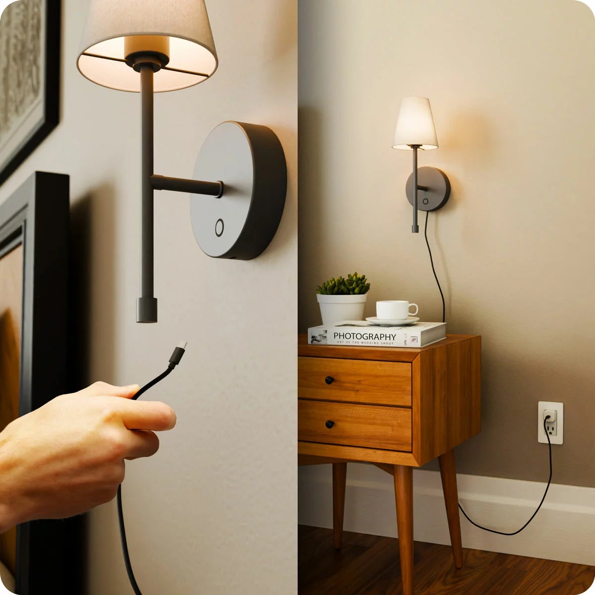 Globe Electric Wireless Rechargeable LED Integrated Wall Sconce, 2 Pack, view 5