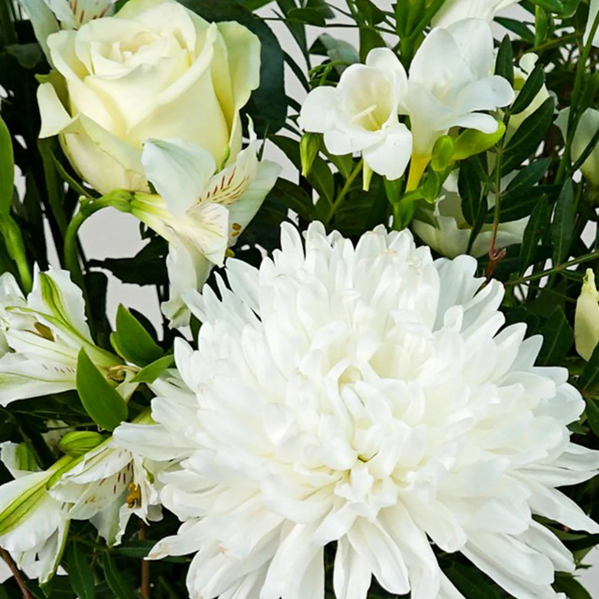 21 Stem White Embrace Mixed Flower Bouquet