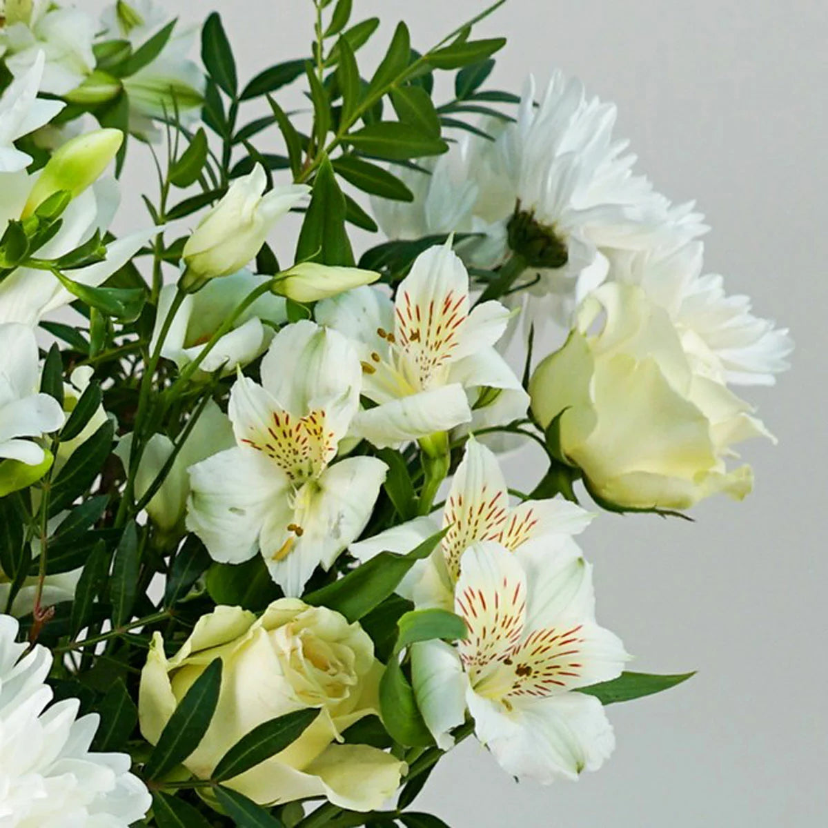 21 Stem White Embrace Mixed Flower Bouquet