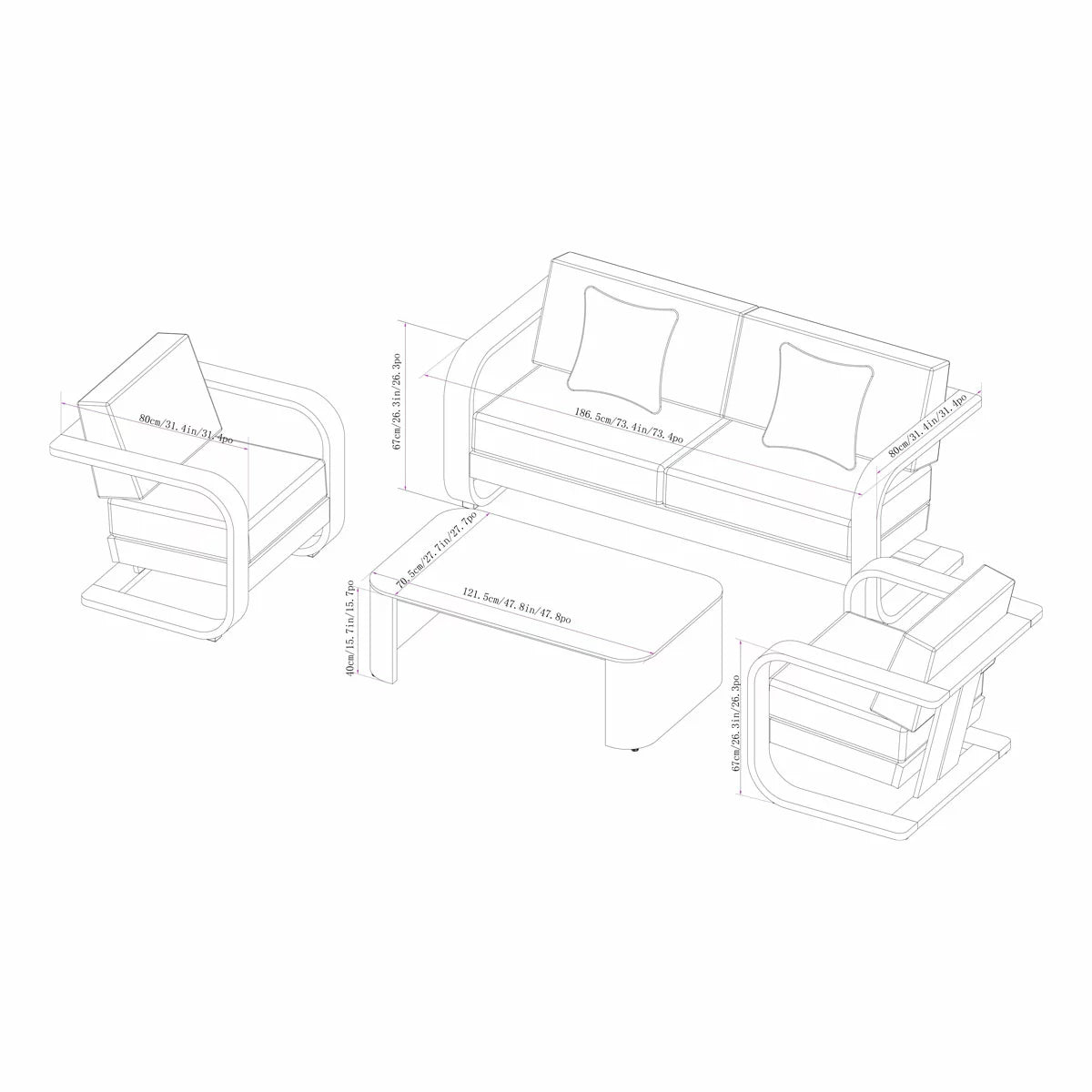 SunVilla Gibson 4 Piece Deep Seating Set + Cover