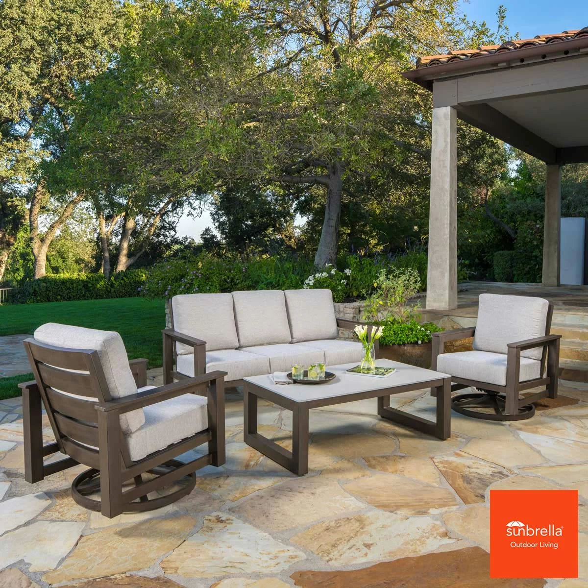 SunVilla Royce 4 Piece Deep Seating Set + Cover