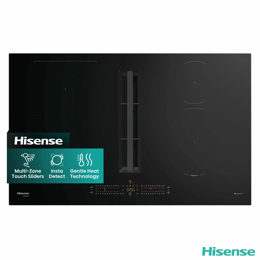 Hisense Hi6 HEH8432BSCWF 83cm Induction Hob with Bridge Zone in Black
