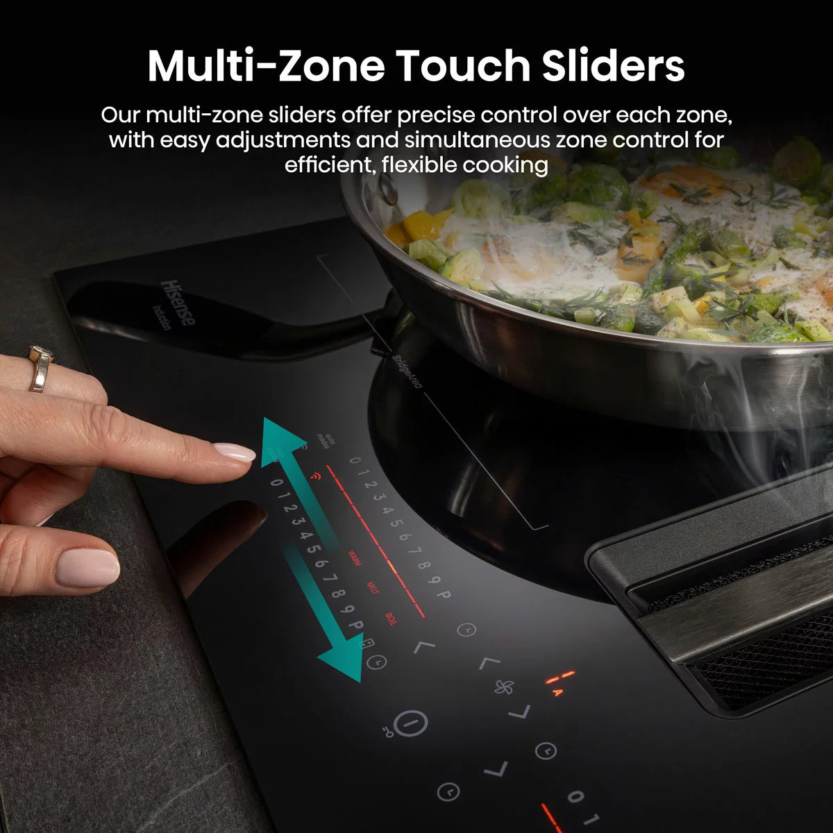 Hisense Hi6 HEH8432BSCWF 83cm Induction Hob with Bridge Zone in Black