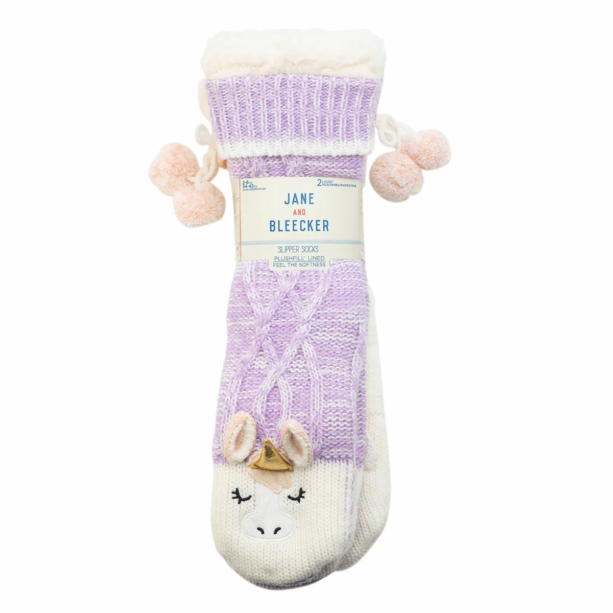 Jane & Bleecker Ladie's Critter Sock 2 Pack in Unicorn and Cat